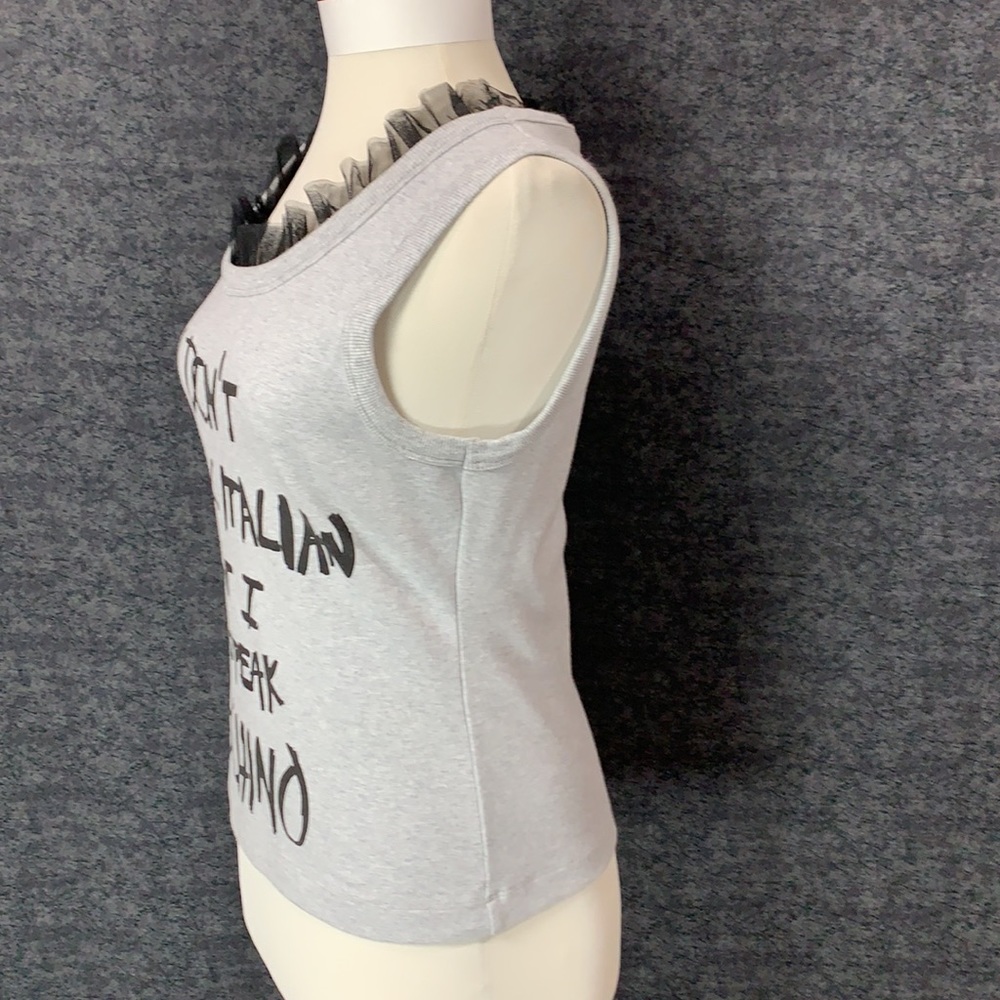 Moschino  Couture “I don’t speak Italian… gray top - Picture 4 of 8